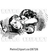 Vector Clip Art of Retro Bully Attacking a Boy by Prawny Vintage