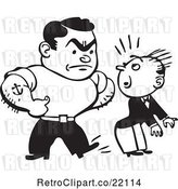 Vector Clip Art of Retro Bully Guy Kicking Another in the Butt by BestVector