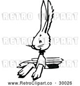 Vector Clip Art of Retro Bunny in a Hole by Prawny Vintage