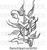 Vector Clip Art of Retro Burning a Heretic by Prawny Vintage