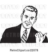 Vector Clip Art of Retro Business Man Gesturing with His Thumb by BestVector