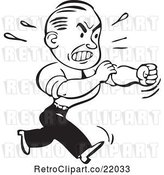Vector Clip Art of Retro Business Man Rolling up His Sleeves to Fight by BestVector