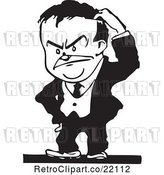 Vector Clip Art of Retro Business Man Scratching His Head by BestVector