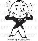 Vector Clip Art of Retro Business Man Stretching His Mouth into a Smile by BestVector