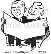Vector Clip Art of Retro Businessmen Reading a Paper by BestVector