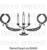 Vector Clip Art of Retro Candelabra and Wreaths by Prawny Vintage