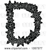 Vector Clip Art of Retro Capital Floral Letter D Design by Vector Tradition SM
