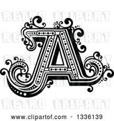 Vector Clip Art of Retro Capital Letter a with Flourishes by Vector Tradition SM