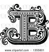 Vector Clip Art of Retro Capital Letter B with Flourishes by Vector Tradition SM