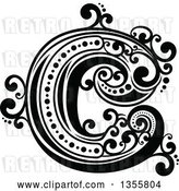 Vector Clip Art of Retro Capital Letter C with Flourishes by Vector Tradition SM