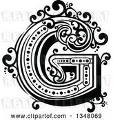 Vector Clip Art of Retro Capital Letter G with Flourishes by Vector Tradition SM