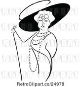 Vector Clip Art of Retro Caricature of Lillian Russel by Prawny Vintage