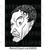 Vector Clip Art of Retro Caricature of Walter De La Mare by Prawny Vintage