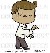 Vector Clip Art of Retro Cartoon Aloof Guy Pointing Finger by Lineartestpilot