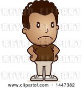 Vector Clip Art of Retro Cartoon Angry Black Boy with Hands on His Hips by Cory Thoman