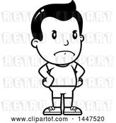 Vector Clip Art of Retro Cartoon Angry Boy in Shorts, with Hands on His Hips by Cory Thoman