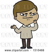 Vector Clip Art of Retro Cartoon Angry Guy by Lineartestpilot