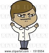 Vector Clip Art of Retro Cartoon Angry Guy by Lineartestpilot