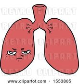 Vector Clip Art of Retro Cartoon Angry Lungs by Lineartestpilot