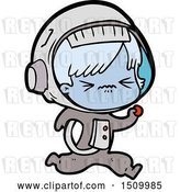 Vector Clip Art of Retro Cartoon Angry Space Girl Running by Lineartestpilot