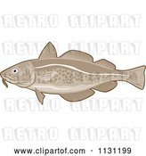 Vector Clip Art of Retro Cartoon Atlantic Cod Fish by Patrimonio