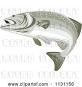 Vector Clip Art of Retro Cartoon Bass Fish Swimming by Patrimonio