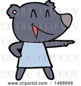 Vector Clip Art of Retro Cartoon Bear in Dress Laughing and Pointing by Lineartestpilot