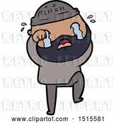 Vector Clip Art of Retro Cartoon Bearded Guy Crying and Stamping Foot by Lineartestpilot