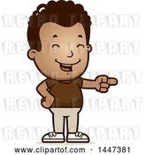 Vector Clip Art of Retro Cartoon Black Boy Laughing and Pointing by Cory Thoman