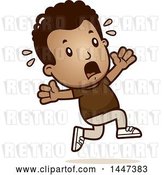 Vector Clip Art of Retro Cartoon Black Boy Running Scared by Cory Thoman