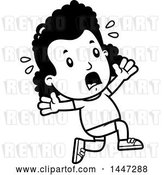 Vector Clip Art of Retro Cartoon Black Girl in Shorts, Running Scared by Cory Thoman