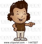 Vector Clip Art of Retro Cartoon Black Girl Laughing and Pointing by Cory Thoman