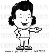 Vector Clip Art of Retro Cartoon Black Girl Laughing and Pointing by Cory Thoman
