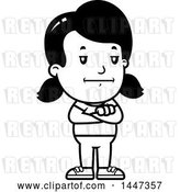 Vector Clip Art of Retro Cartoon Bored or Stubborn Girl Standing with Folded Arms by Cory Thoman