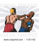 Vector Clip Art of Retro Cartoon Boxers Throwing Punches by Patrimonio