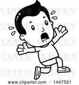Vector Clip Art of Retro Cartoon Boy in Shorts, Running Scared by Cory Thoman