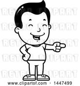 Vector Clip Art of Retro Cartoon Boy Laughing and Pointing by Cory Thoman