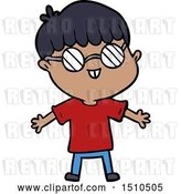 Vector Clip Art of Retro Cartoon Boy Wearing Spectacles by Lineartestpilot