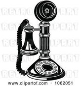 Vector Clip Art of Retro Cartoon Candlestick Phone in by Andy Nortnik