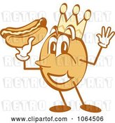 Vector Clip Art of Retro Cartoon Character Holding a Hot Dog by Andy Nortnik