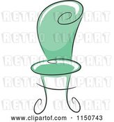 Vector Clip Art of Retro Cartoon Chic Green Chair by BNP Design Studio