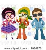 Vector Clip Art of Retro Cartoon Children Dressed up in Outfits by BNP Design Studio