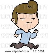 Vector Clip Art of Retro Cartoon Cool Guy with Fashion Hair Cut by Lineartestpilot