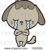 Vector Clip Art of Retro Cartoon Crying Dog by Lineartestpilot