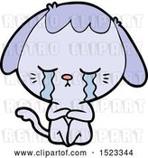 Vector Clip Art of Retro Cartoon Crying Dog by Lineartestpilot