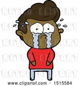 Vector Clip Art of Retro Cartoon Crying Guy by Lineartestpilot