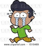 Vector Clip Art of Retro Cartoon Crying Guy Running by Lineartestpilot