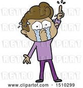 Vector Clip Art of Retro Cartoon Crying Guy Trying to Ask a Question by Lineartestpilot