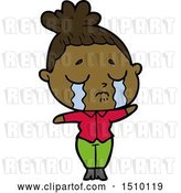 Vector Clip Art of Retro Cartoon Crying Lady by Lineartestpilot