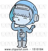 Vector Clip Art of Retro Cartoon Curious Astronaut Wondering by Lineartestpilot